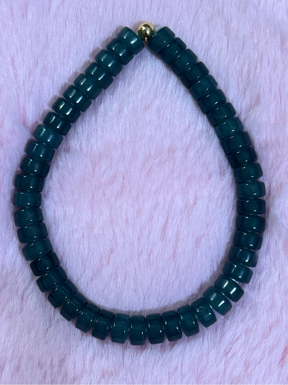 Certified Grade A 7mm Bluewater Burma Jade jadeite Circle Beads Bracelet 7.5"